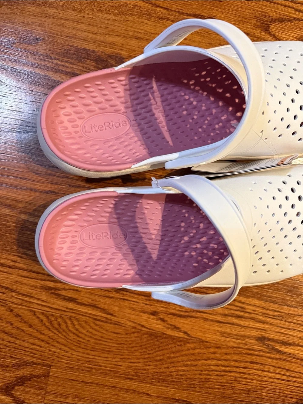 CROCS White Clogs and Heel Strap